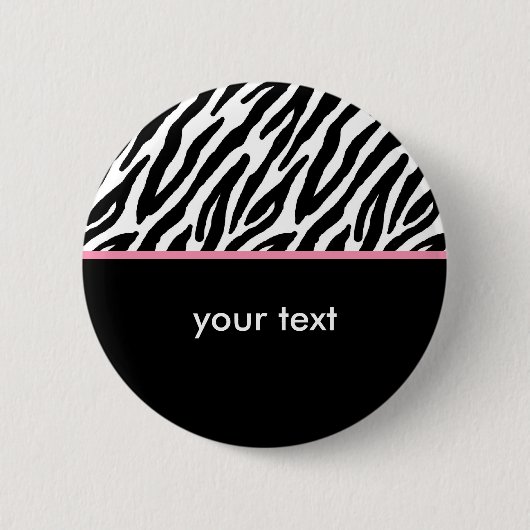 Zebra Pattern en Hot Pink Ronde Button 5,7 Cm (Voorkant)
