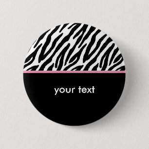 Zebra Pattern en Hot Pink Ronde Button 5,7 Cm