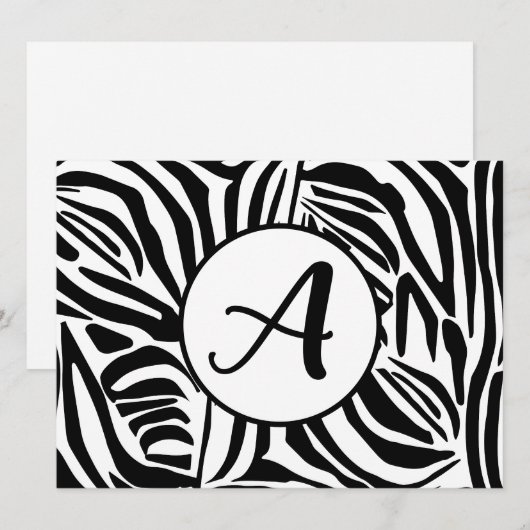 Zebra Pattern Feestdagenkaart (Voorkant / Achterkant)