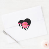 Zebra Pattern Girly Pink Daisy Hart Sticker (Envelop)