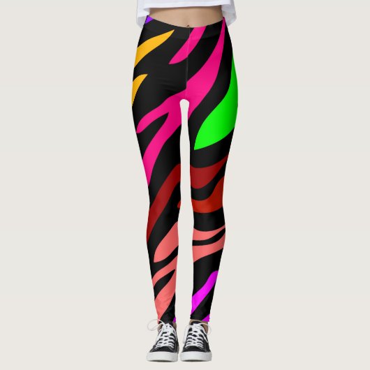 Zebra Pattern Girly Trendy Fashionable Leggings (Voorkant)