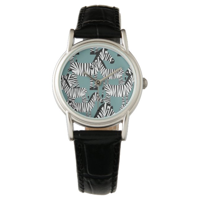 Zebra Pattern Horloge (Voorkant)