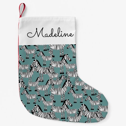 Zebra Pattern | Jouw namen toevoegen Kleine Kerstsok (Voorkant)