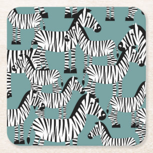 Zebra Pattern Kartonnen Onderzetters