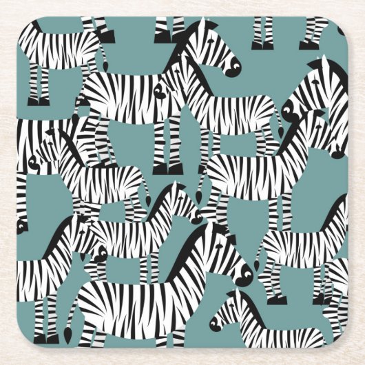 Zebra Pattern Kartonnen Onderzetters (Voorkant)