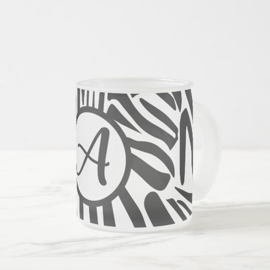 Zebra Pattern Matglas Koffiemok (Voorkant rechts)