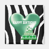 Zebra Pattern met Birthday Cake Magneet (Voorkant)