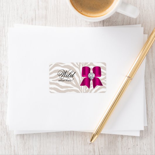 Zebra Pattern met Cute Mode Jewelry Bow Etiket (Insitu)