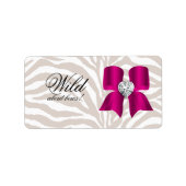 Zebra Pattern met Cute Mode Jewelry Bow Etiket (Voorkant)