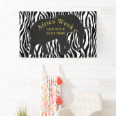 Zebra Pattern met Elephant + jouw ideeën Spandoek (Insitu)
