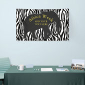 Zebra Pattern met Elephant + jouw ideeën Spandoek (Beurs)