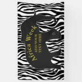 Zebra Pattern met Elephant + jouw ideeën Spandoek (Verticaal)