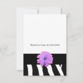 Zebra Pattern met Flower Birthday Invitation Kaart (Achterkant)