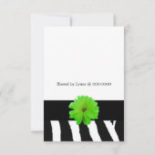 Zebra Pattern met Flower Birthday Invitation Kaart (Achterkant)