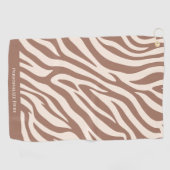 Zebra Pattern-Mocha Mousse Golfhanddoek (Horizontaal)