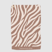 Zebra Pattern-Mocha Mousse Golfhanddoek (Voorkant)