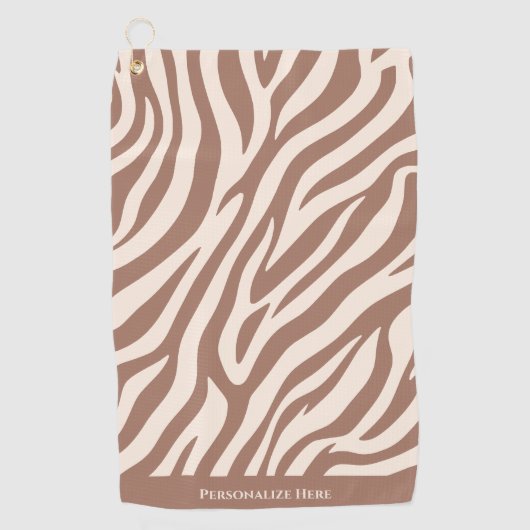 Zebra Pattern-Mocha Mousse Golfhanddoek (Voorkant)