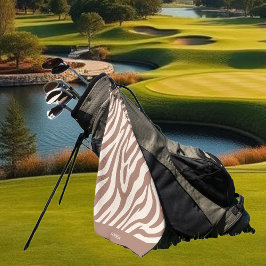 Zebra Pattern-Mocha Mousse Golfhanddoek