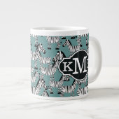 Zebra Pattern | Monogram Grote Koffiekop (Voorkant rechts)