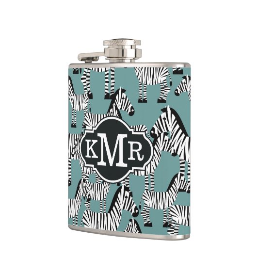 Zebra Pattern | Monogram Heupfles (Links)