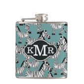 Zebra Pattern | Monogram Heupfles (Voorkant)