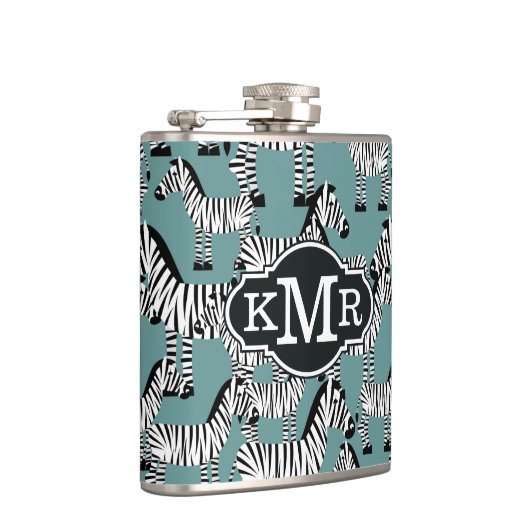 Zebra Pattern | Monogram Heupfles (Rechts)