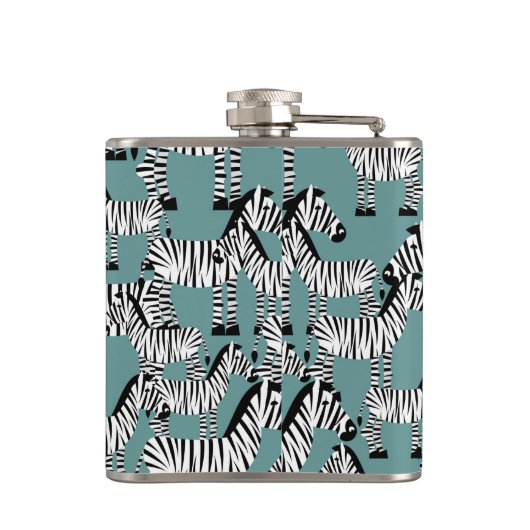 Zebra Pattern | Monogram Heupfles (Achterkant)