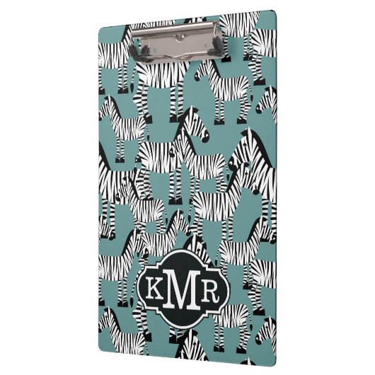 Zebra Pattern | Monogram Klembord (Links)
