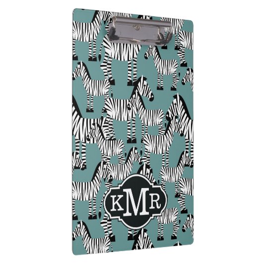 Zebra Pattern | Monogram Klembord (Rechts)
