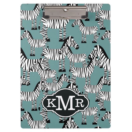 Zebra Pattern | Monogram Klembord (Voorkant)