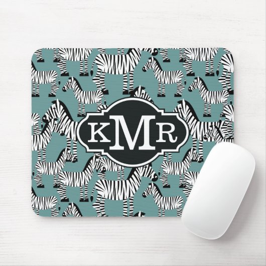 Zebra Pattern | Monogram Muismat (Met muis)