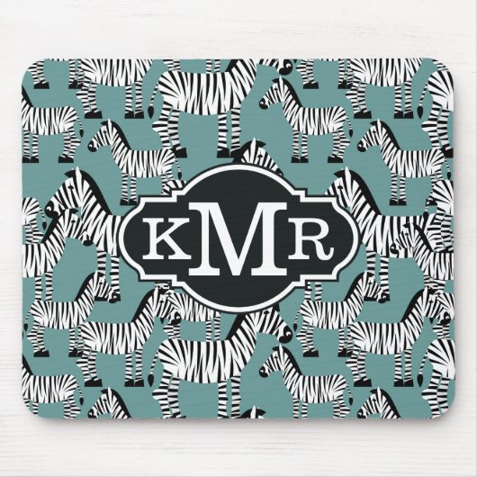 Zebra Pattern | Monogram Muismat (Voorkant)