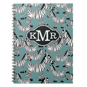 Zebra Pattern   Monogram Notitieboek