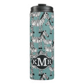 Zebra Pattern | Monogram Thermosbeker (Voorkant)