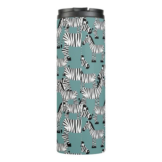 Zebra Pattern | Monogram Thermosbeker (Achterkant)