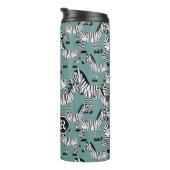 Zebra Pattern | Monogram Thermosbeker (Geroteerd rechts)