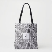 Zebra Pattern Monogram Tote Bag (Voorkant)