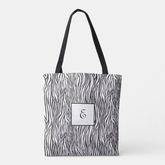 Zebra Pattern Monogram Tote Bag (Achterkant)