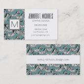 Zebra Pattern | Monogram Visitekaartje (Voorkant / Achterkant)