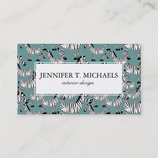 Zebra Pattern | Monogram Visitekaartje (Voorkant)