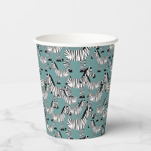 Zebra Pattern Papieren Bekers (Achterkant)