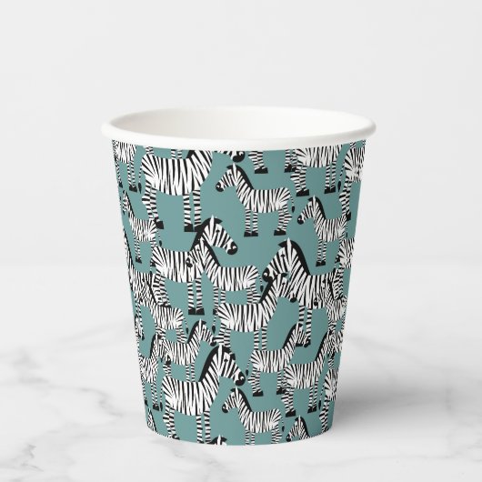 Zebra Pattern Papieren Bekers (Voorkant)