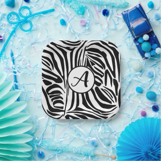 Zebra Pattern Papieren Bordje (Feest)
