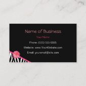 Zebra Pattern Pink Daisy Visitekaartje (Achterkant)