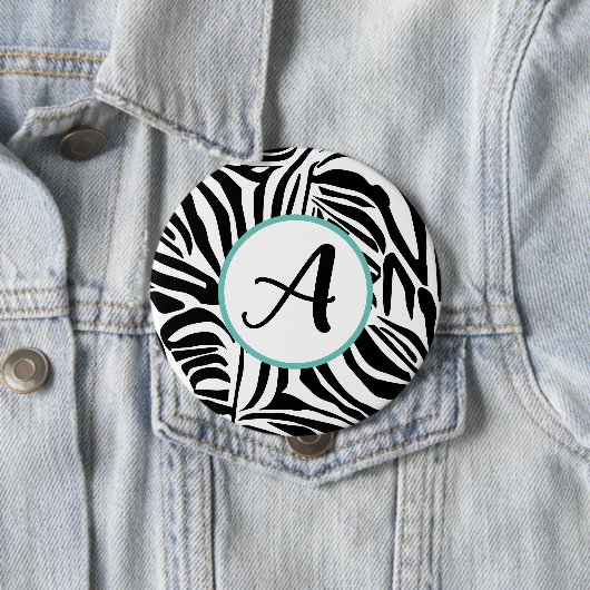 Zebra Pattern Ronde Button 4,0 Cm (In situ)