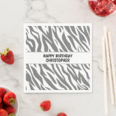 Zebra Pattern Safari Oerwoud Animal Birthday Servet (Insitu)