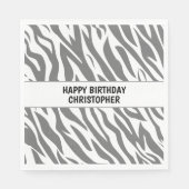 Zebra Pattern Safari Oerwoud Animal Birthday Servet (Voorkant)