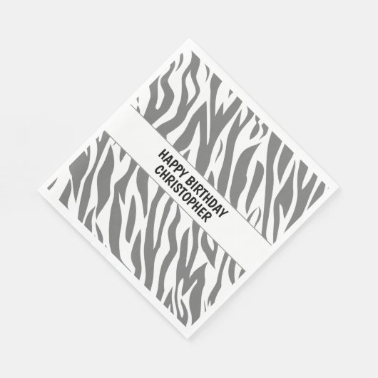 Zebra Pattern Safari Oerwoud Animal Birthday Servet (Hoek)