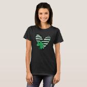 Zebra Pattern Shamrock St Patricks Day Lucky Irish T-shirt (Voorkant volledig)
