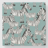 Zebra Pattern Stenen Onderzetter (Voorkant)